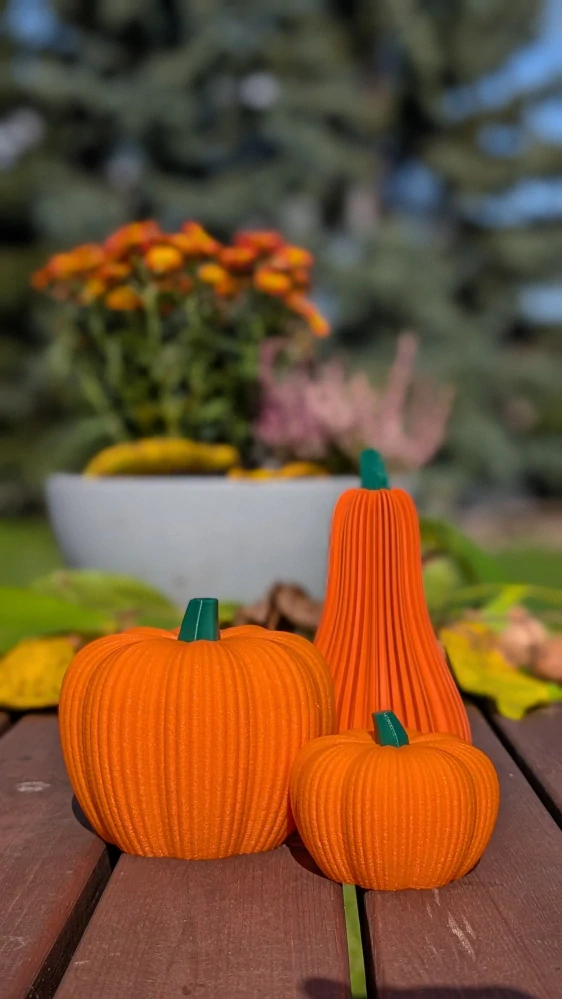 Dekorativní dýně – velký set (malá + velká + vysoká)