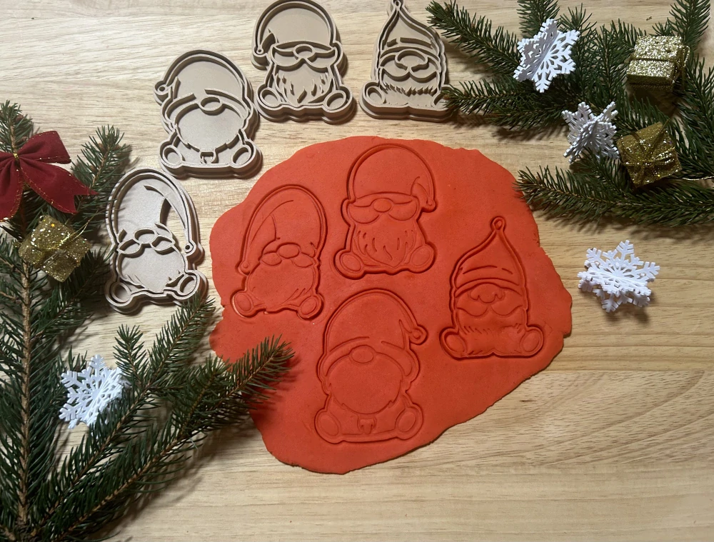 3D Tištěná Vykrajovátka – Vánoční skřítci (sada 4 kusů)