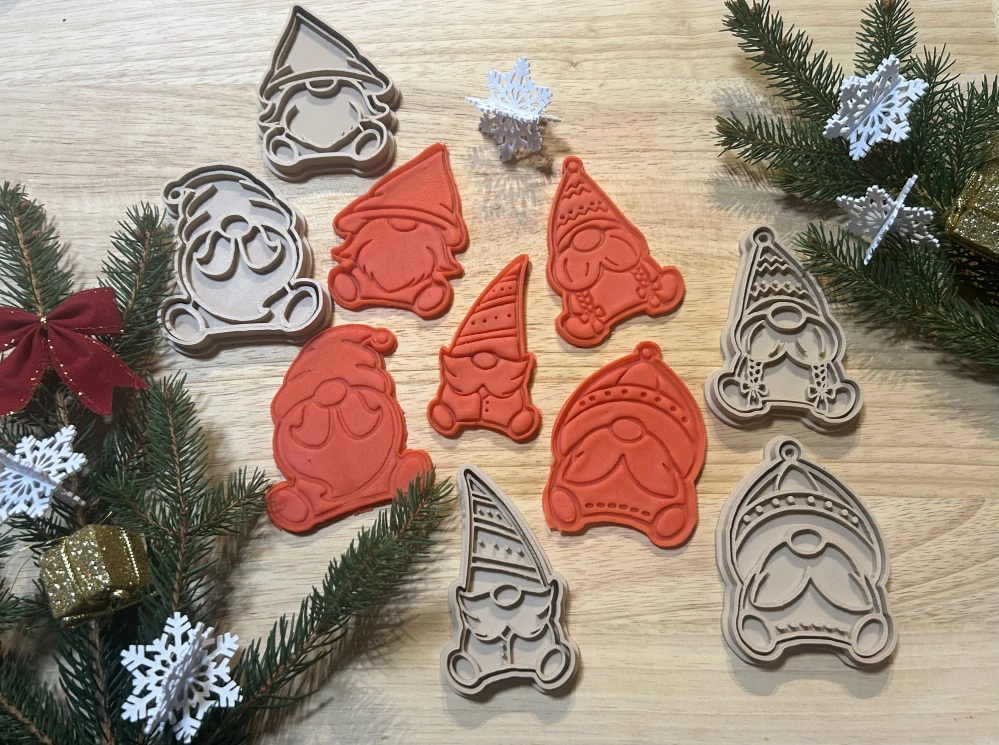 3D Tištěná Vykrajovátka – Vánoční skřítci (sada 5 ks)