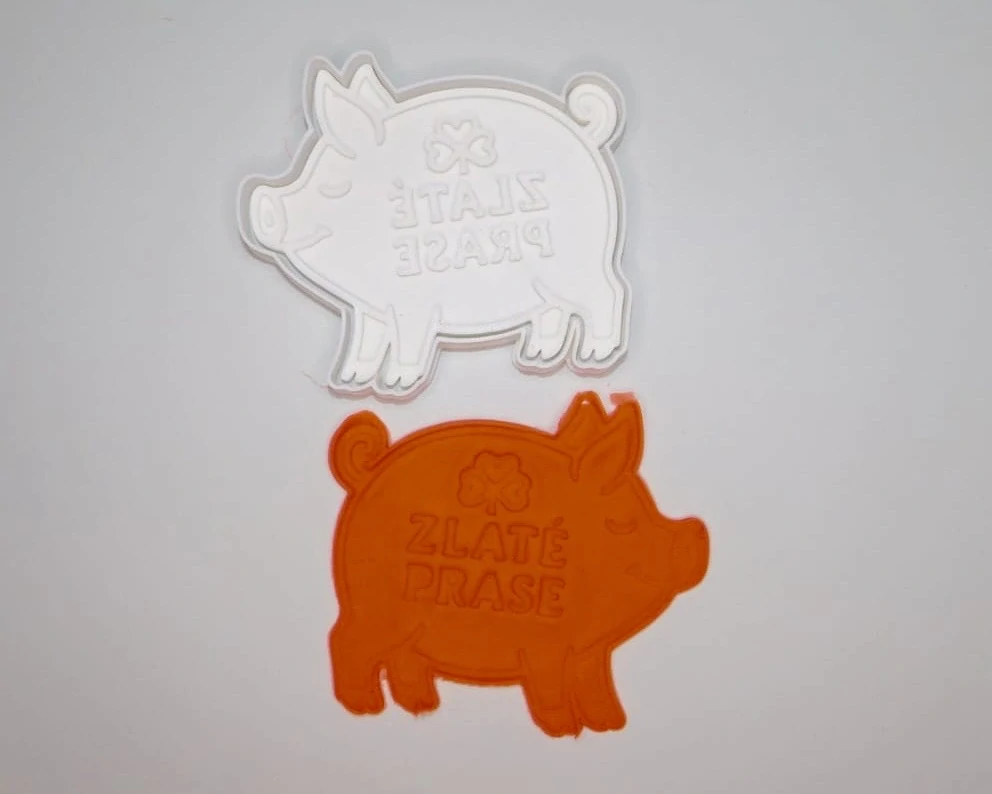 3D Tištěné Vykrajovátko – Zlaté prase