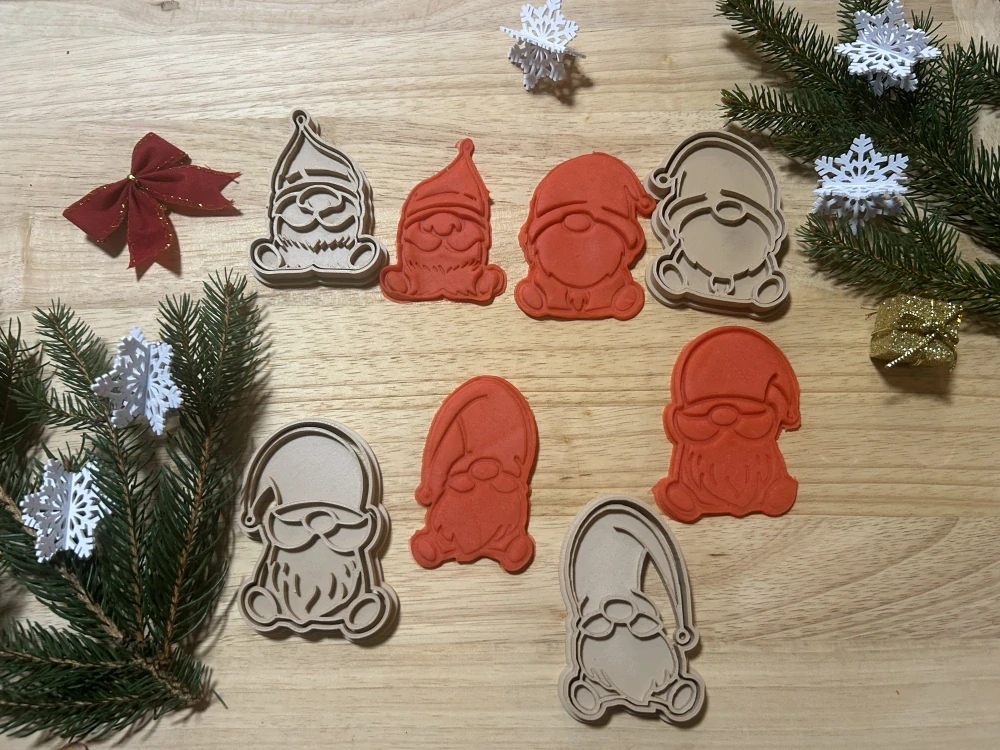 3D Tištěná Vykrajovátka – Vánoční skřítci (sada 4 kusů)