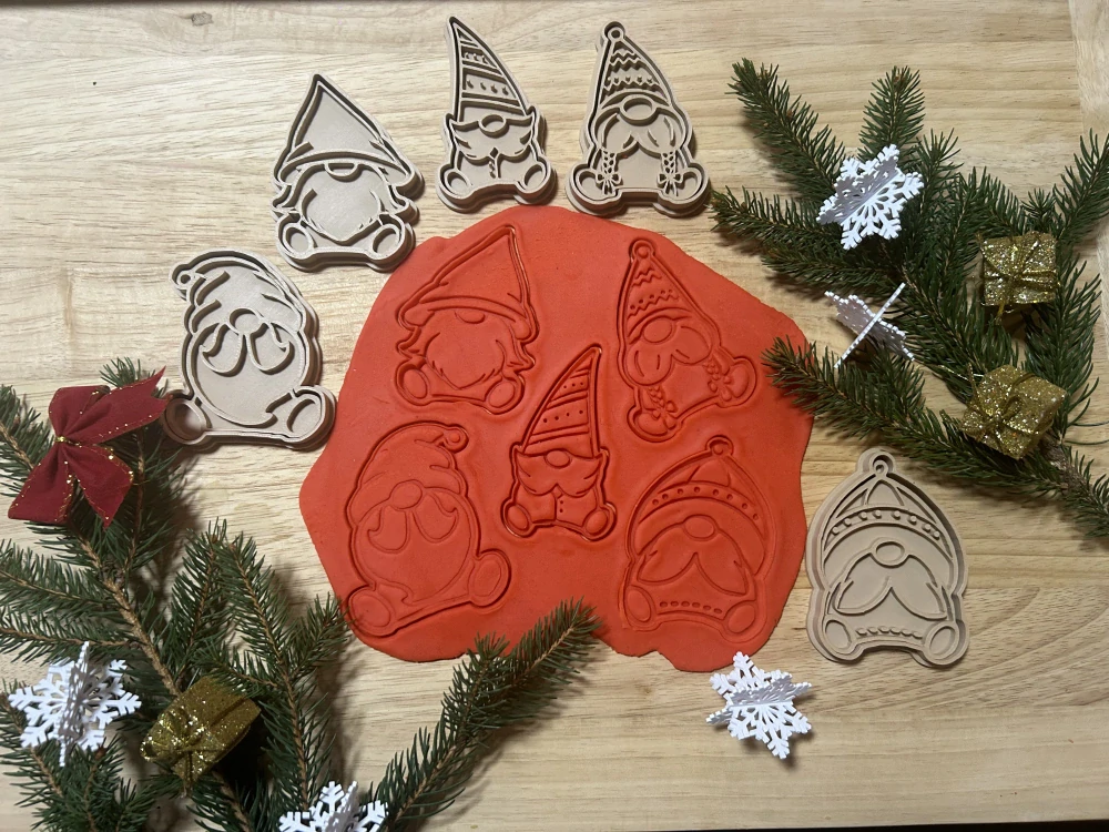 3D Tištěná Vykrajovátka – Vánoční skřítci (sada 5 ks)