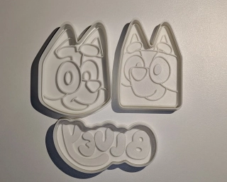 3D Tištěná Vykrajovátka – Bingo a Bluey (inspirováno postavičkami)