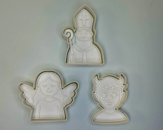 3D Tištěná Vykrajovátka – Mikuláš, Čert a Anděl